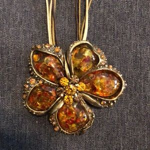 Amber Flower Pendant